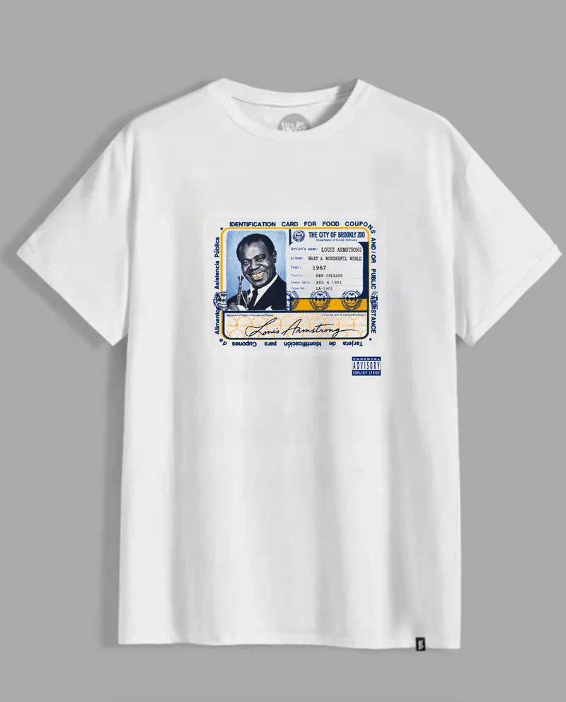 T-shirt blanc Louis Armstrong — What a Wonderful World