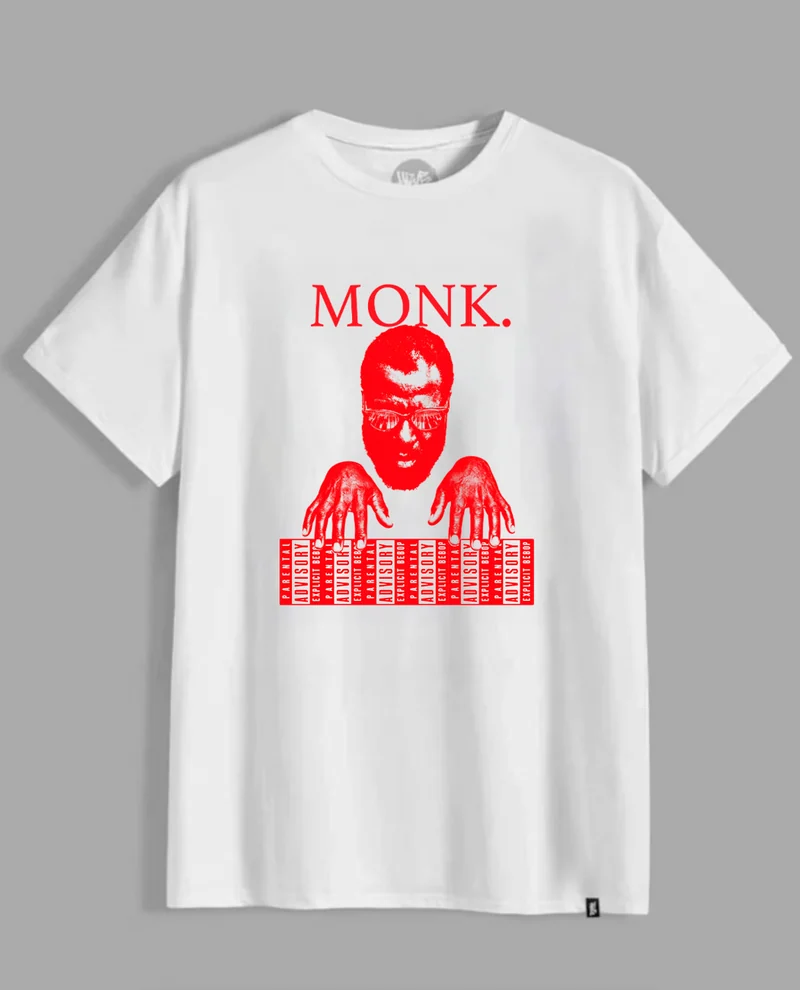 T-shirt blanc MONK. — mains rouges
